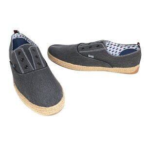 BEN SHERMAN gray canvas laceless loafers slip on shoes men's size 12 NEW NO TAGS